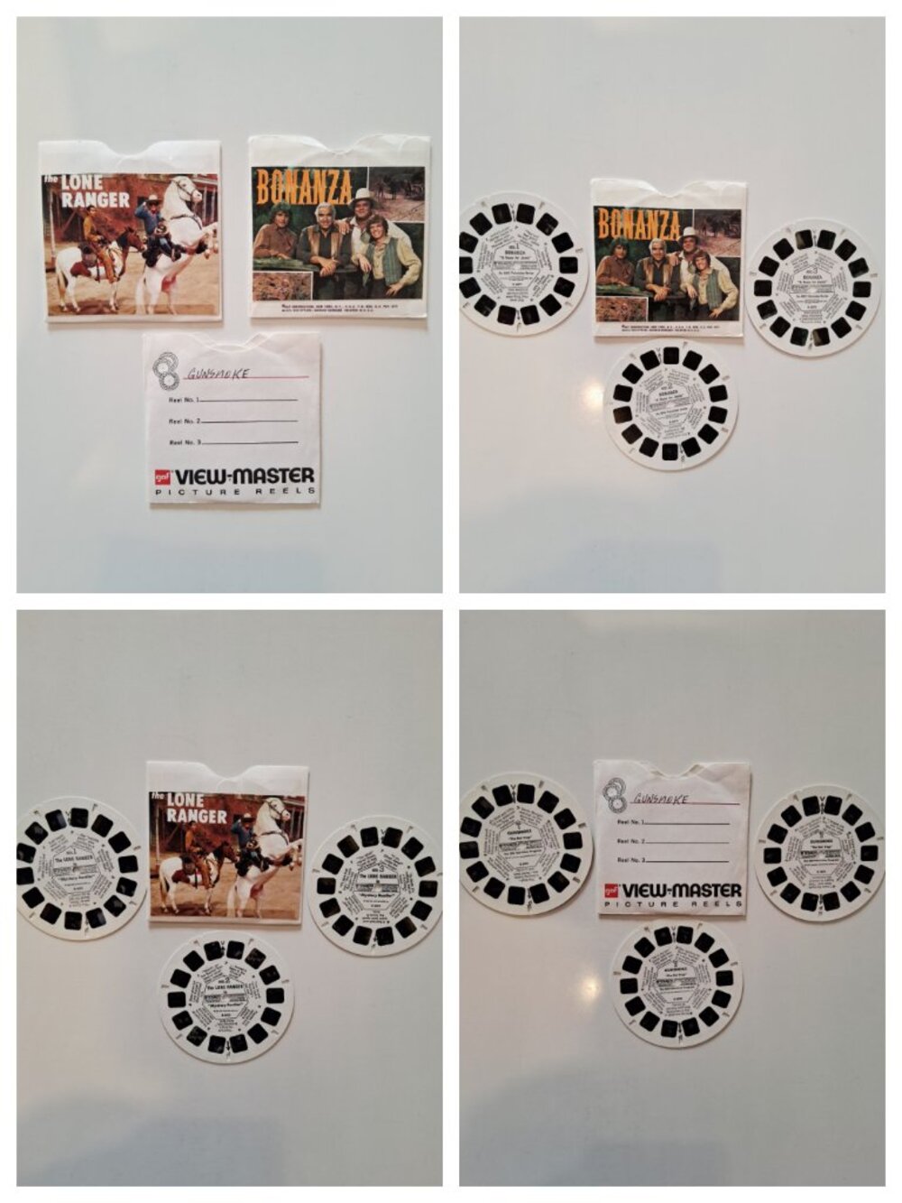 Vintage Lot View Master Reels Western TV Series Gunsmoke Bonanza & Lone Ranger